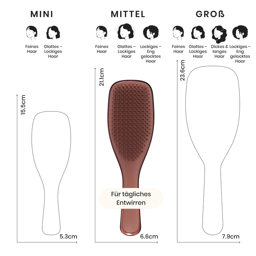 Tangle Teezer Ultimate Detangler Haarbürste – Nasses & Trockenes Haar – Entwirrungsbürste für Alle Haartypen – Zweistufige Borsten Reduzieren Haarbruch & Knoten – Champagner Gold mit Chrom-Finish