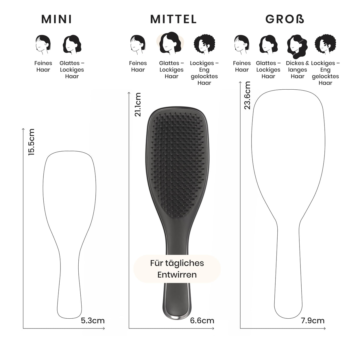 Tangle Teezer Ultimate Detangler Haarbürste – Nasses & Trockenes Haar – Entwirrungsbürste für Alle Haartypen – Zweistufige Borsten Reduzieren Haarbruch & Knoten – Champagner Gold mit Chrom-Finish