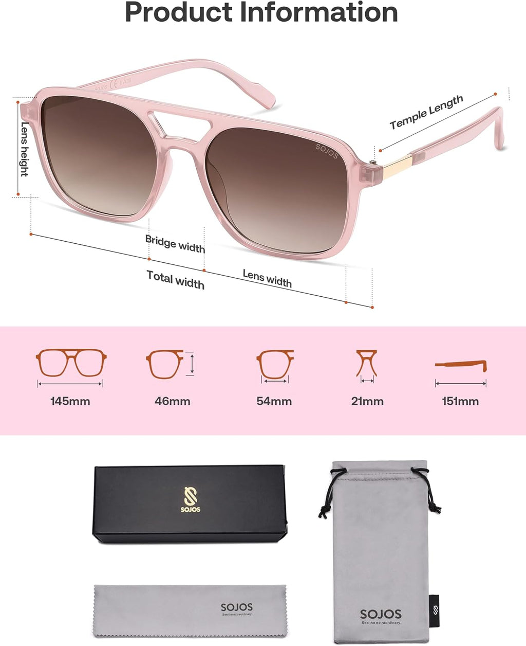 SOJOS Retro Aviator Sunglasses Womens Mens,Trendy Rectangle Shades SJ2202
