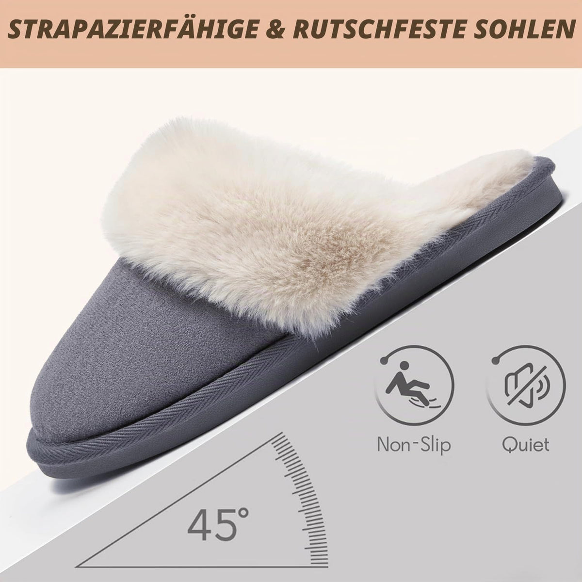 Misolin Damen Herren Hausschuhe Winter Warme Pantoffeln mit Memory-Schaum