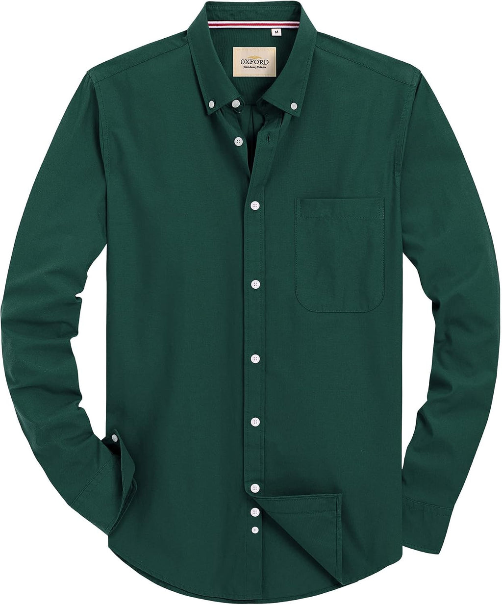 Alimens & Gentle Mens Solid Oxford Shirt Long Sleeve Dress Shirt Work Casual Button Down Shirts with Pocket