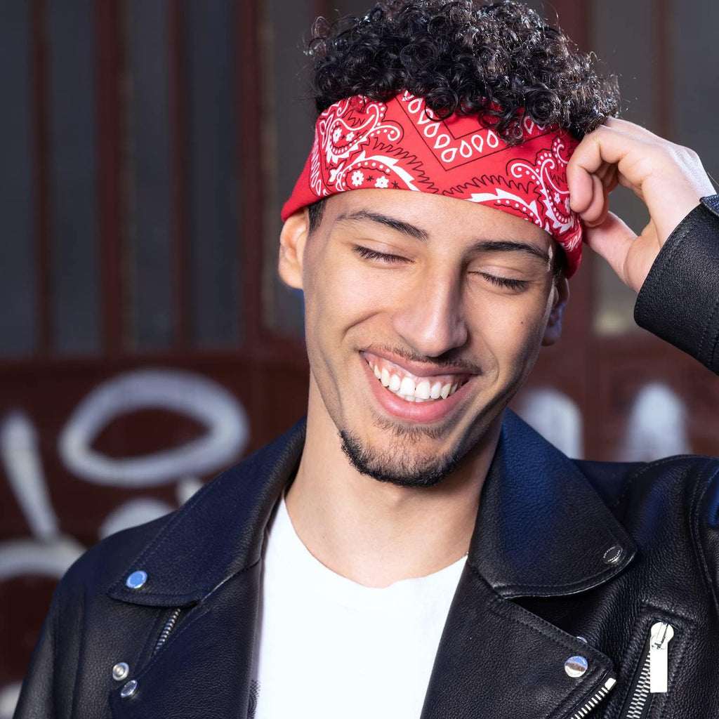 Bandana 100% Coton Qualité Premium - Epaisseur Supérieure - 20 Couleurs Exclusives - Motif Paisley