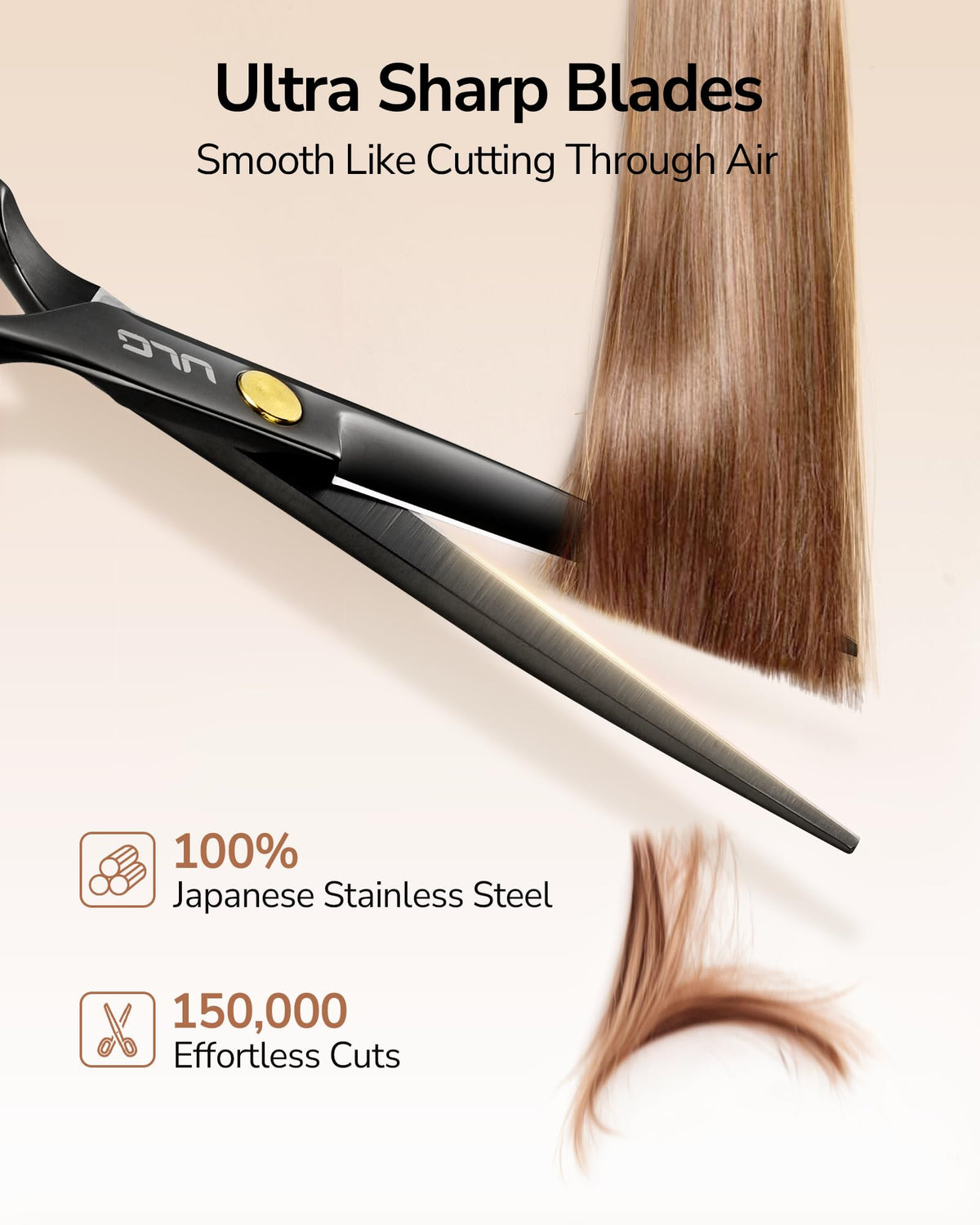 Haarschere Scharfe Friseurschere ULG 6.5 Zoll Präziser Schnitt Haarschnitt japanischer rostfrei edelstahl Rasiermesserscharf Effilierscheren
