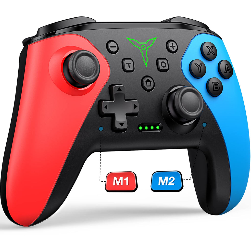 HELLCOOL Switch Controller, Kabellos Switch Pro Controller für Switch/Lite/OLED Konsole, Macro/Turbo/Aufwachfunktion, Präzise Steuerung, Dual Motors Vibration, 15 Std Spieldauer