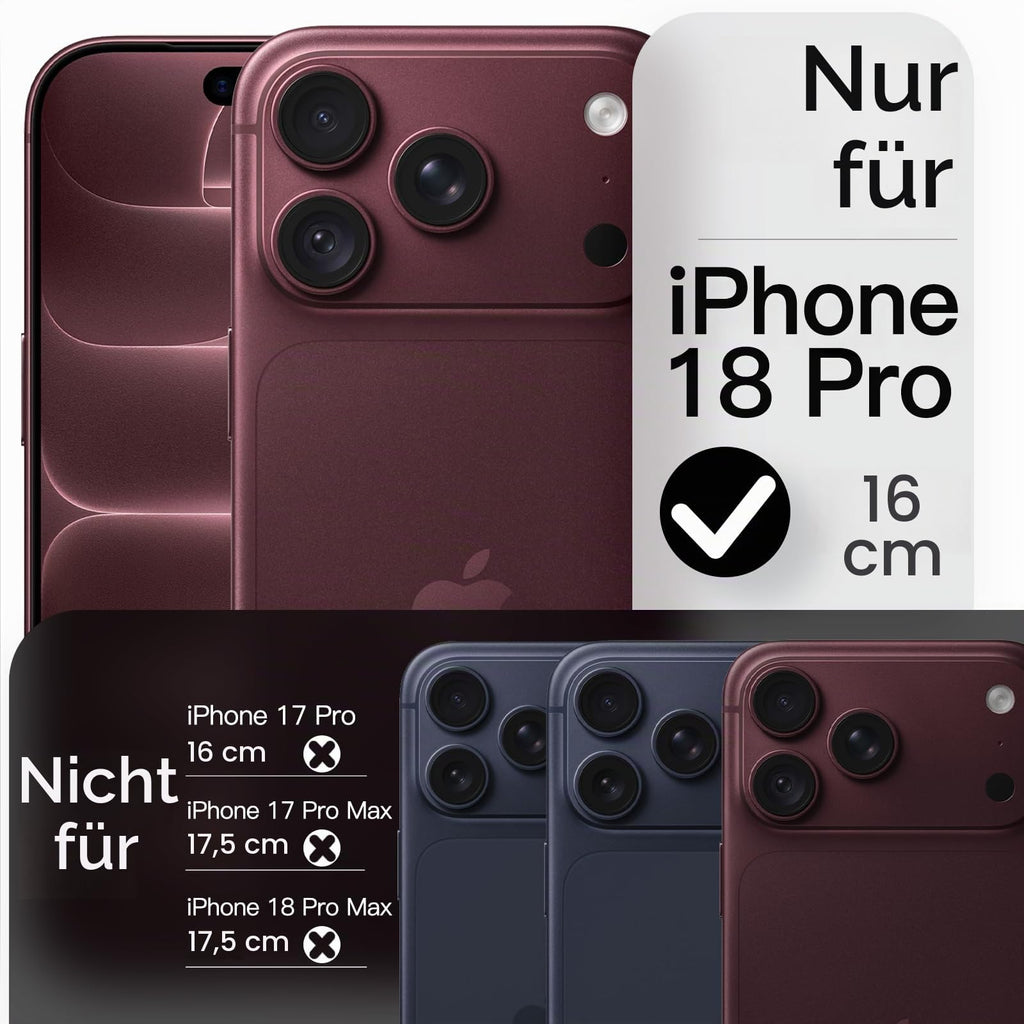 JETech Magnetische Dünne Hülle für iPhone 18 Pro, Schwarz