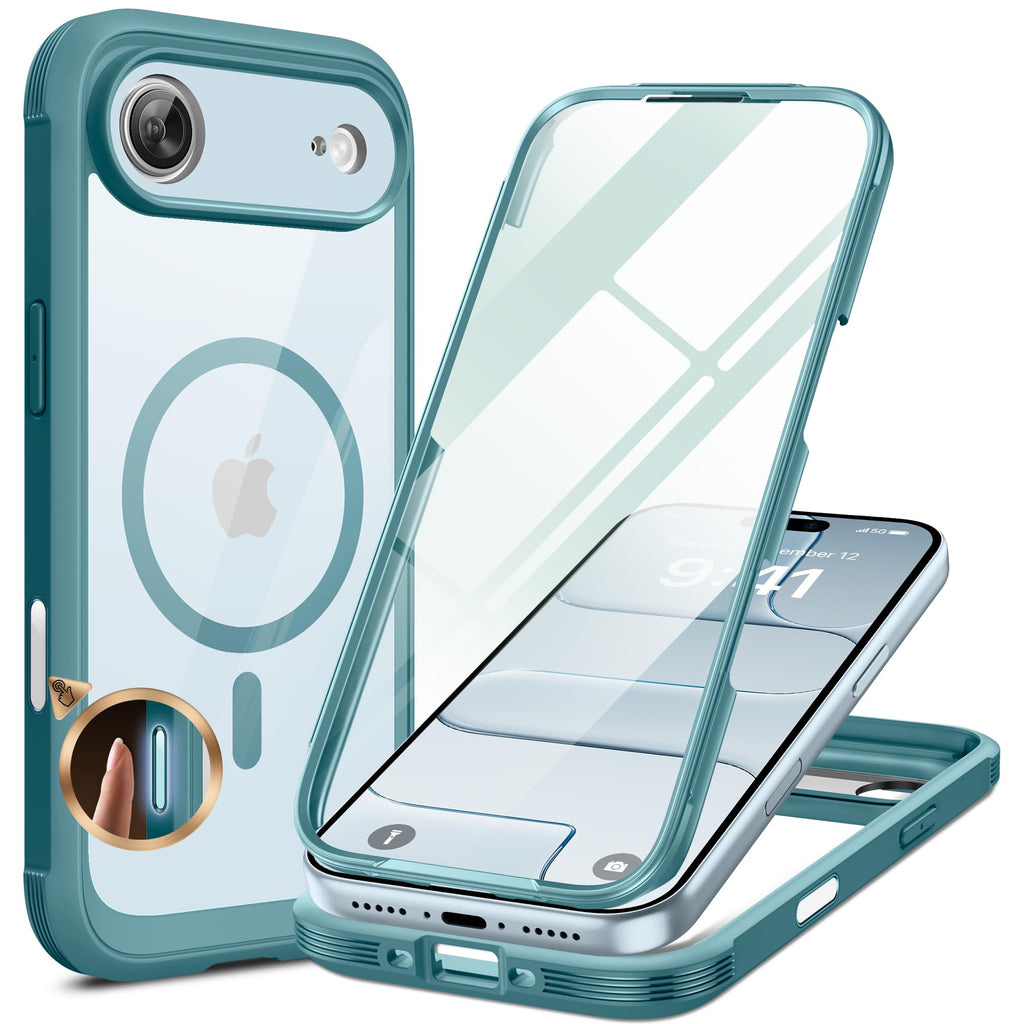 Miracase für iPhone 17 Hülle 6,3 Zoll,360 Grad Komplettschutz,Schwarz