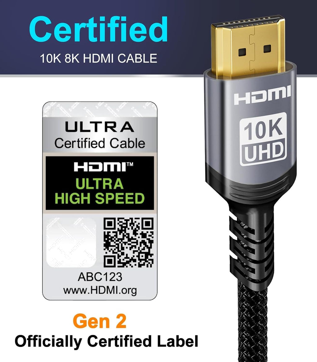 Sniokco 10K 8K 4K HDMI 2.1 Kabel 7.62Meter Zertifiziert 48Gbps High Speed
