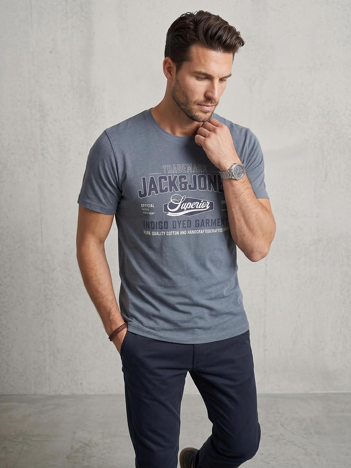 JACK & JONES Herren T-Shirt 3er Pack – Baumwolle, Rundhals, Kurzarm, mit Print – Bequeme Freizeitshirts im modernen Design