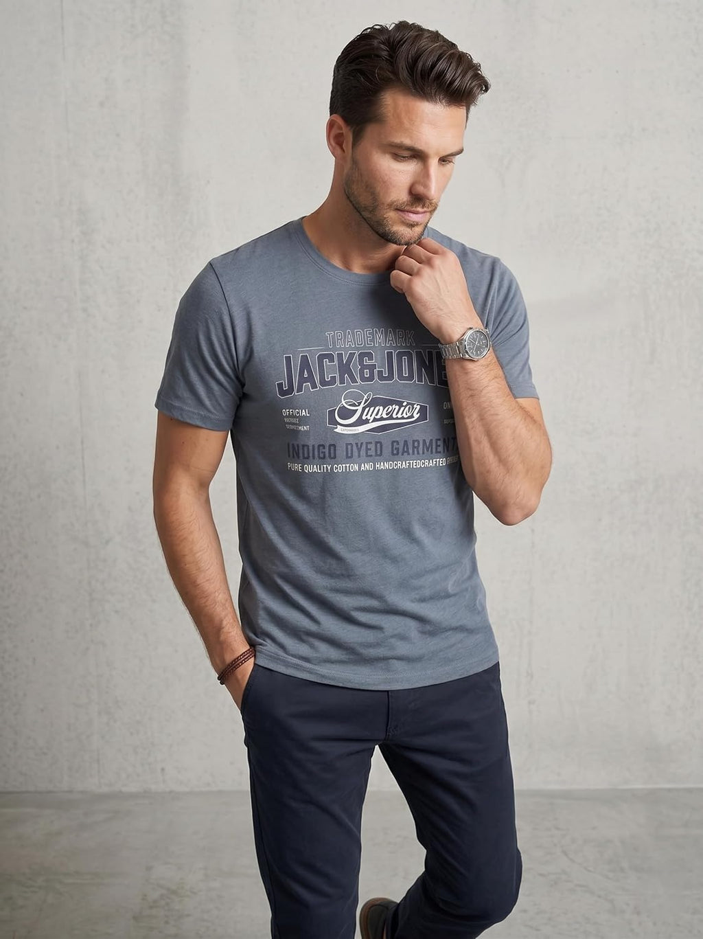JACK & JONES Herren T-Shirt 3er Pack – Baumwolle, Rundhals, Kurzarm, mit Print – Bequeme Freizeitshirts im modernen Design