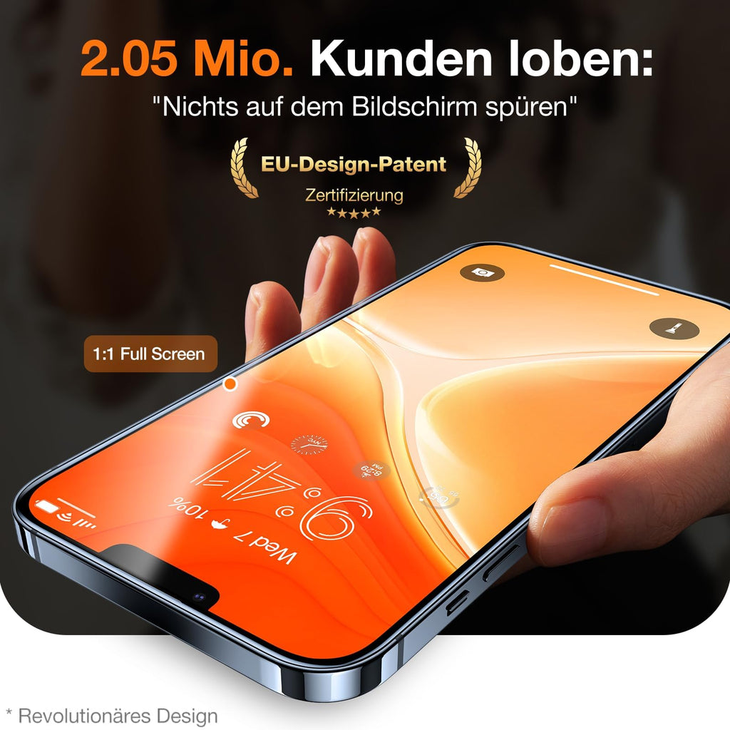 TORRAS für iPhone 18 Pro für Panzerglas TOP 9H+, Auto-Montage, 2 Stück