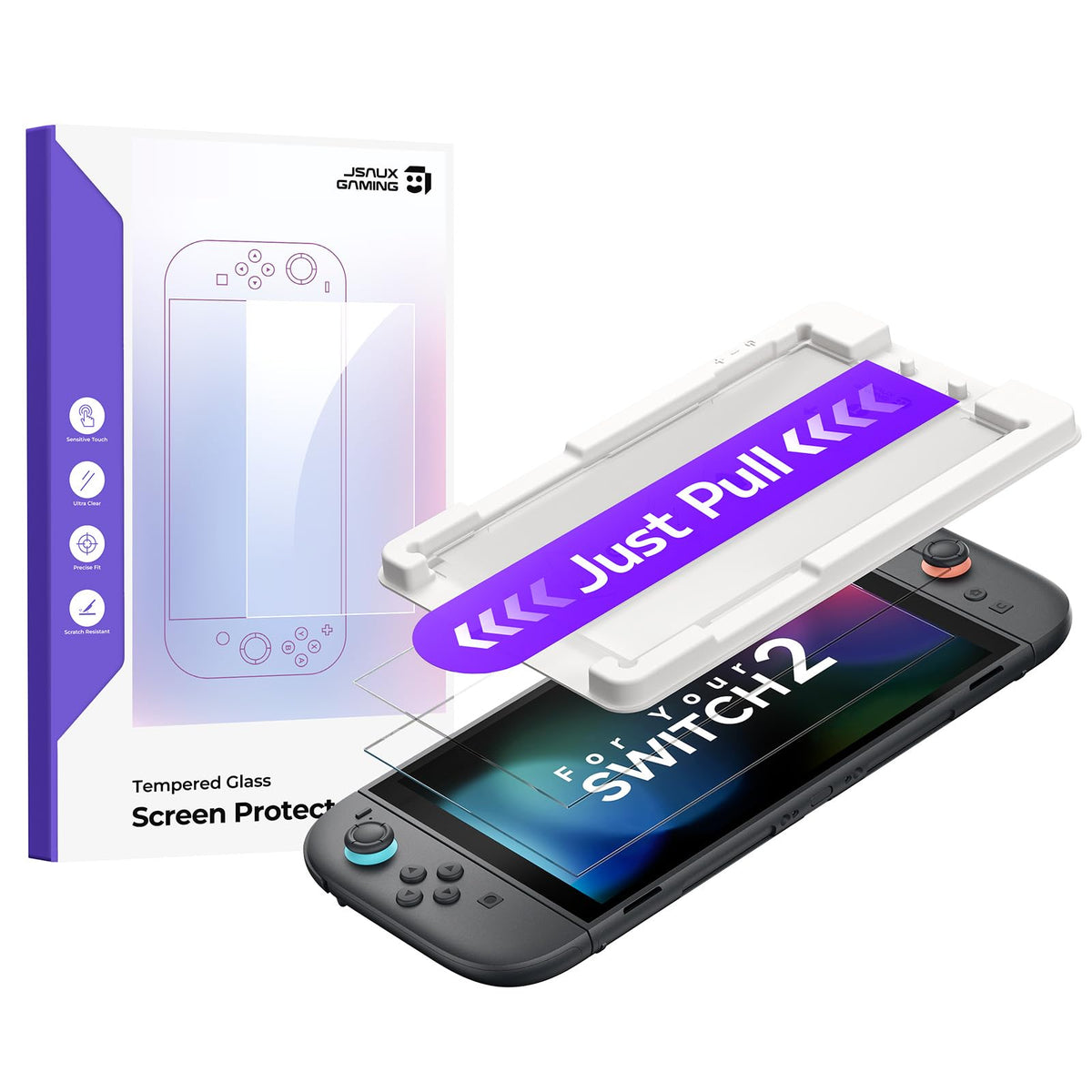 JSAUX 2er-Pack Ultra HD Displayschutz für Nintendo Switch 2