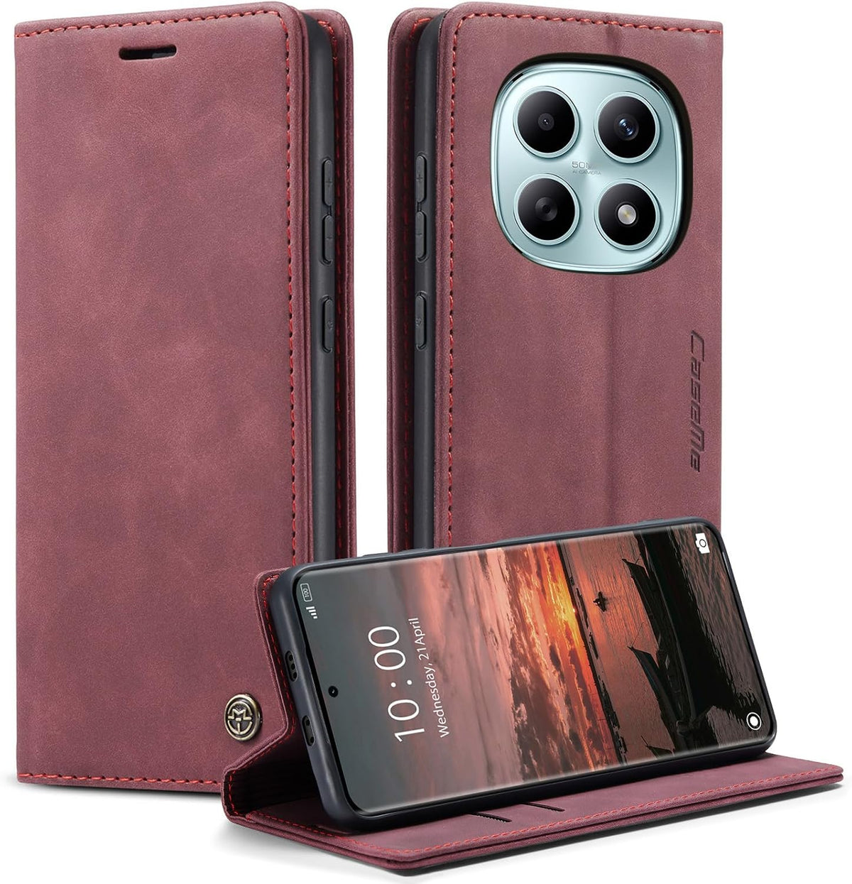 KZB für Xiaomi Redmi Note 15 Hülle, Magnet Leder Klapphülle Stoßfest