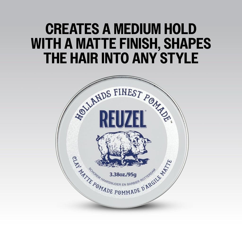 Reuzel Faserpomade, geringer Glanz, fester Halt, texturiertes, volleres Aussehen, im Laufe des Tages leicht neu frisierbar, 3,38 oz/95 g