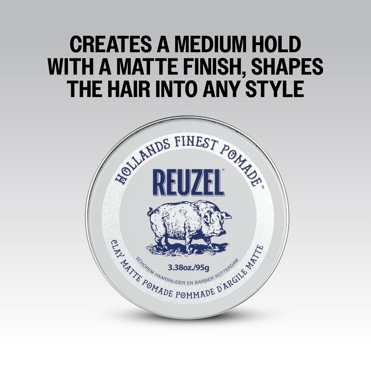 Reuzel Faserpomade, geringer Glanz, fester Halt, texturiertes, volleres Aussehen, im Laufe des Tages leicht neu frisierbar, 3,38 oz/95 g