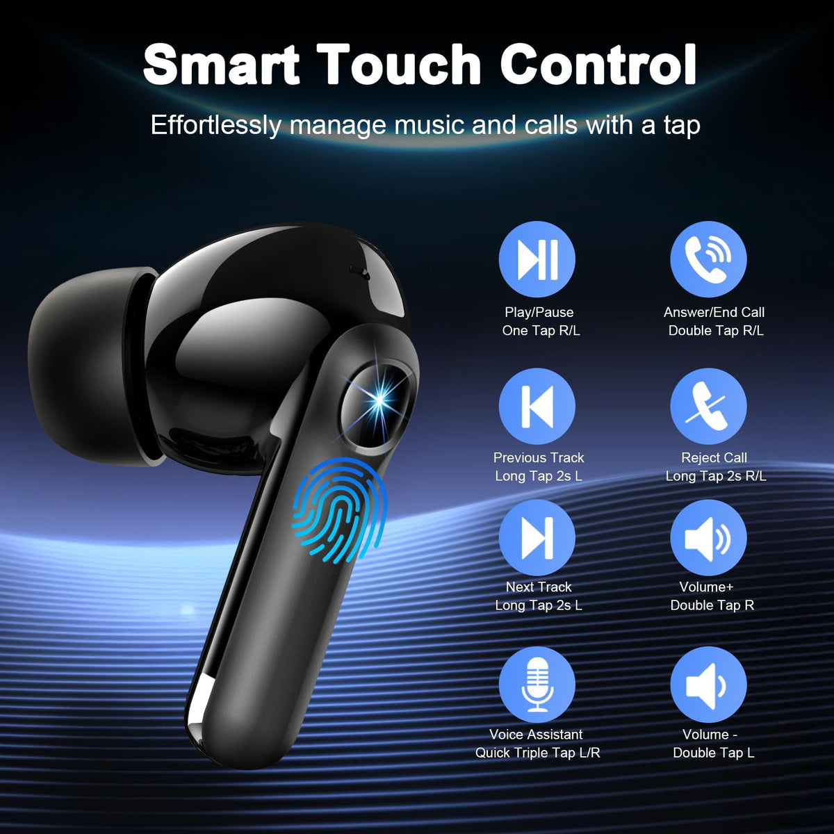 Bluetooth Kopfhörer, Kopfhörer Kabellos Bluetooth 5.4, Tiefer Bass Ohrhörer