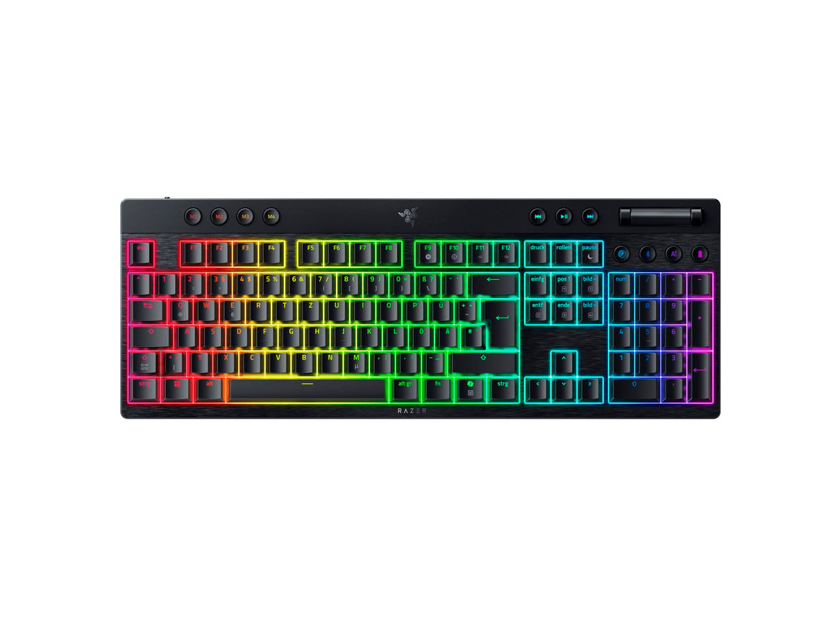 Razer BlackWidow V4 - Mechanische Gaming-Tastatur Chroma RGB (Mechanische Yellow Switches, 6 eigene Makro-Tasten, Doubleshot-ABS-Tastenkappen) QWERTZ DE-Layout | Schwarz