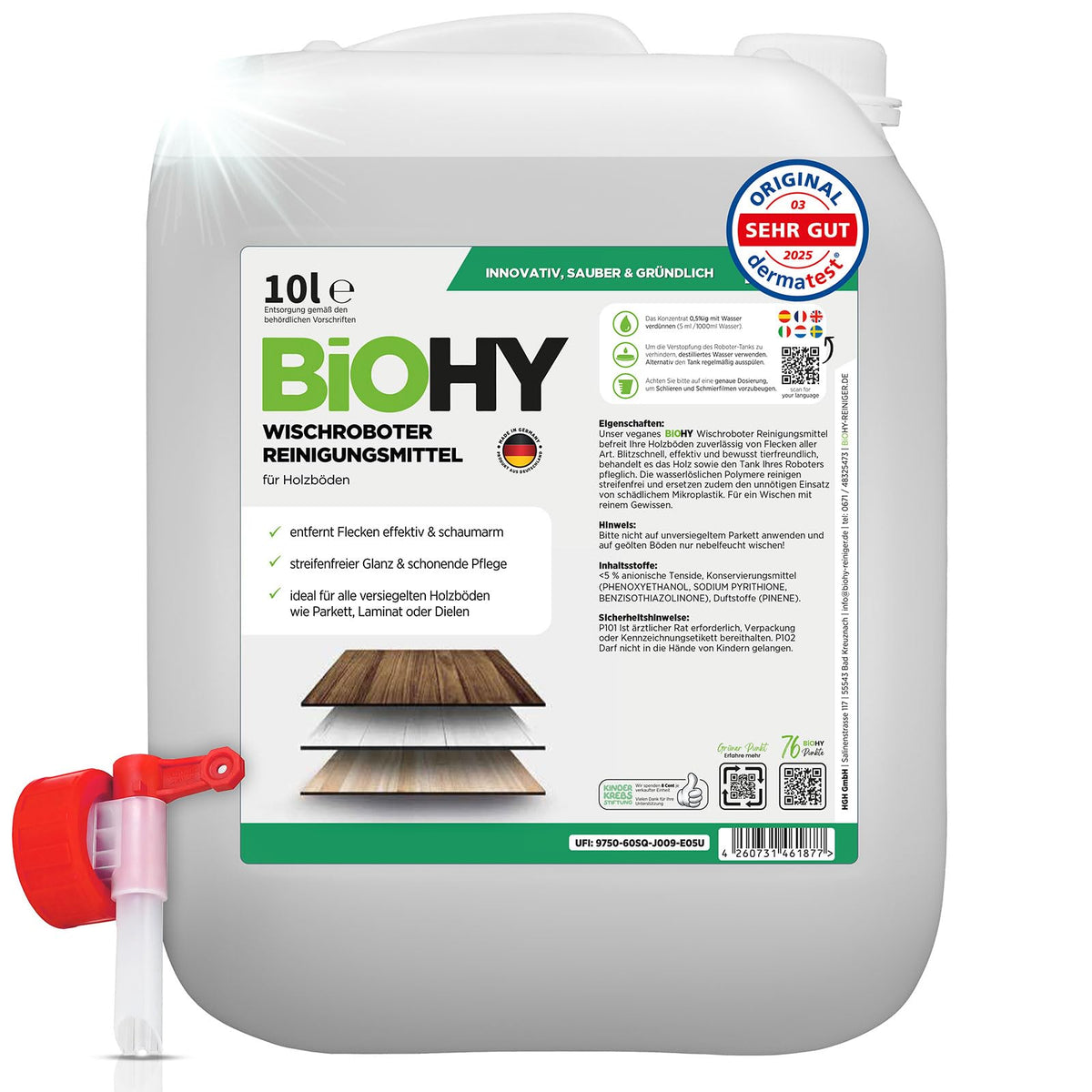 BiOHY Wischroboter Reiniger für Station mit Orangenduft (2 x 1 Liter)