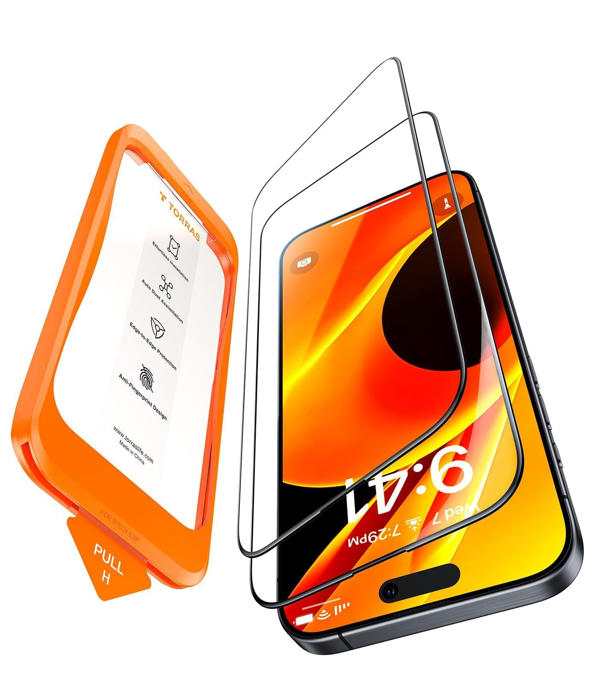 TORRAS für iPhone 18 Pro für Panzerglas TOP 9H+, Auto-Montage, 2 Stück