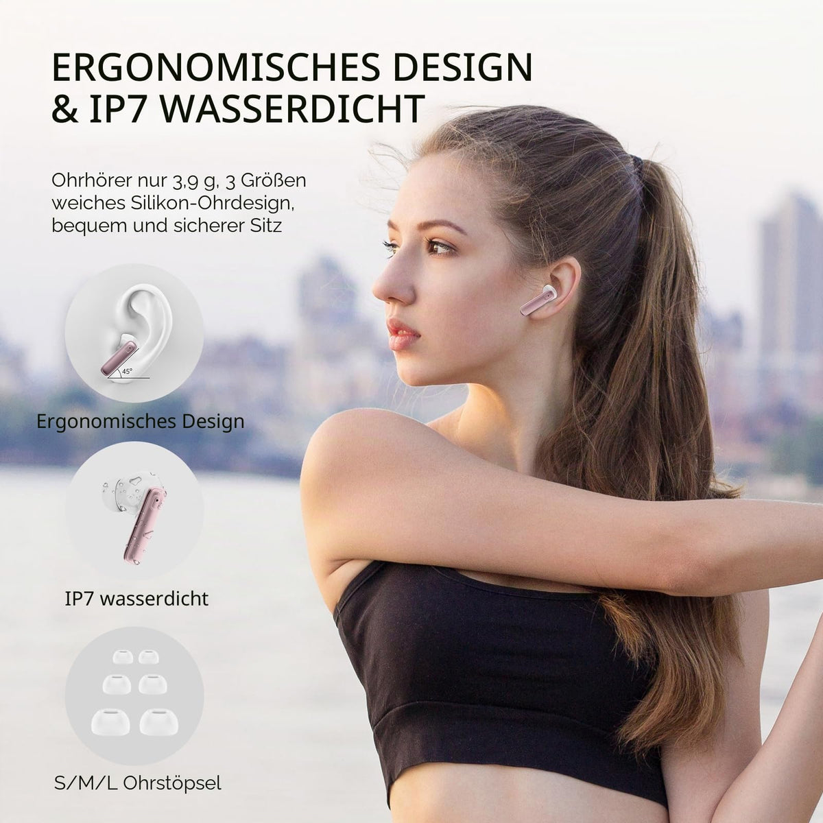 2026 Kopfhörer Kabellos Bluetooth 5.4 Kopfhörer, 6D-Stereo Ohrhörer in Ear
