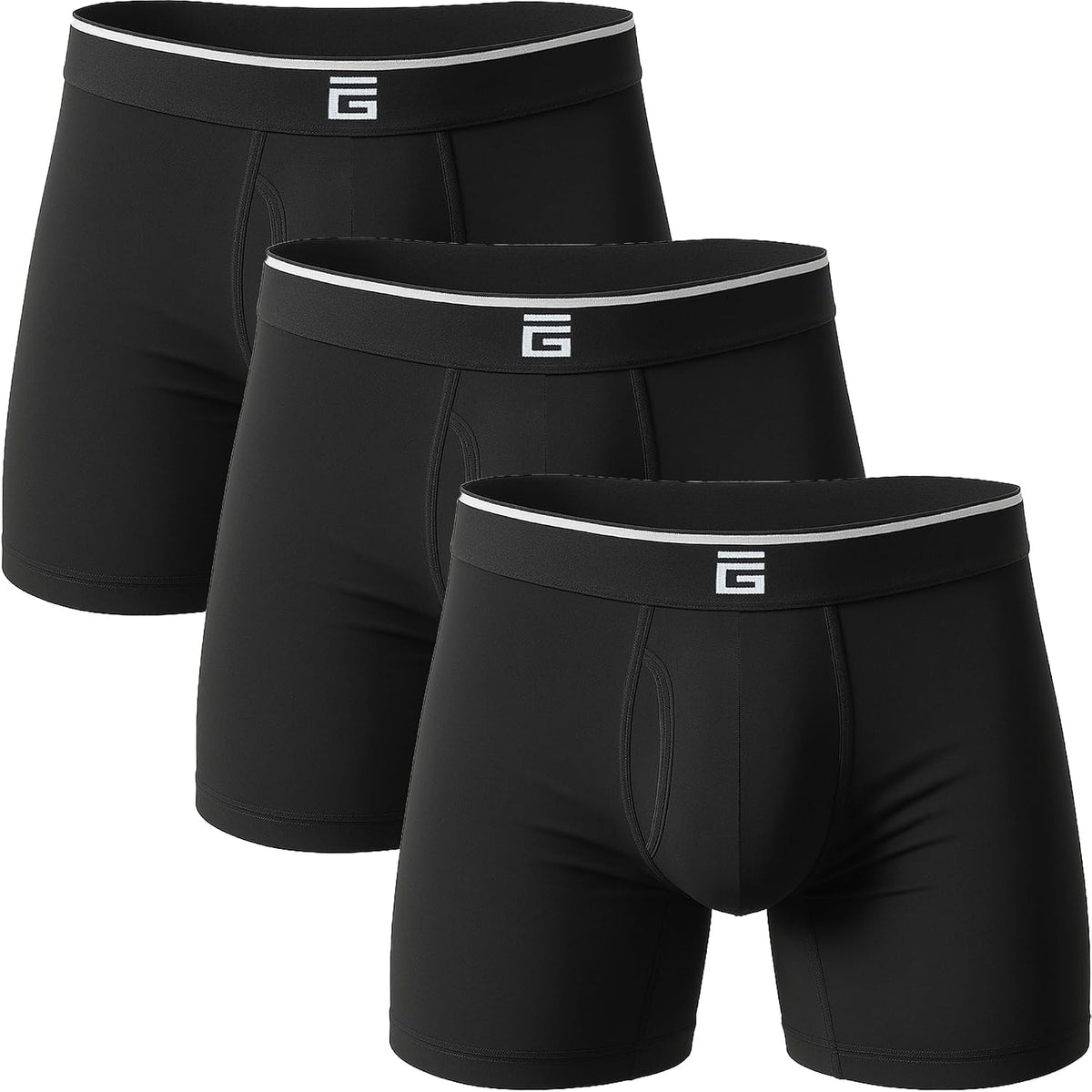 Giovici Mens Boxers Bamboo Anti Chafing Soft Comfortable Boxer Briefs Longer Leg - Boxer Shorts Multipack - Moisture Wicking Technology