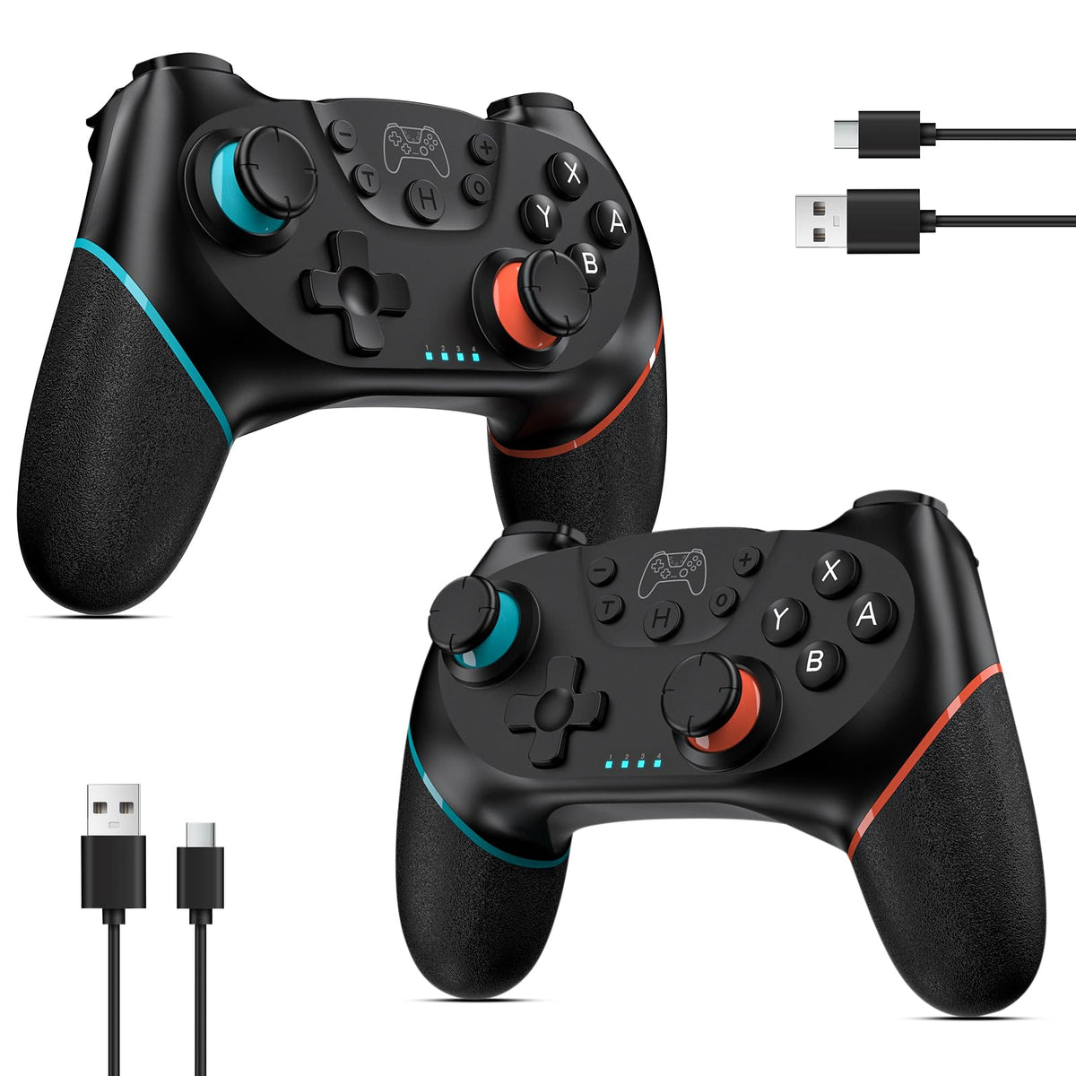 Reddening Switch 2 Controller für Switch/Switch 2/Switch Lite/Switch OLED,Switch Controller mit Doppel Vibration,Switch 2 Pro Controller mit 6 Achsen Gyro,Hall Joystick,Aufwachen,Turbo (Weiß Schwarz)