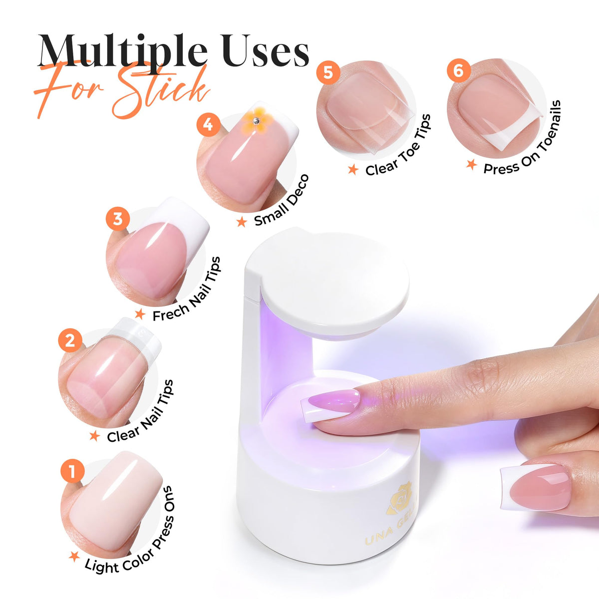 UNA GELLA Kurze Mandel Nail Tips 504 Stück
