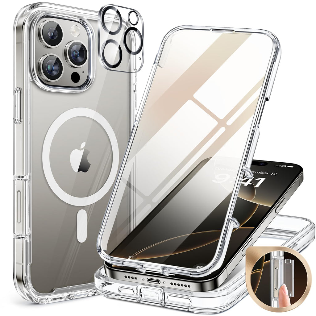Miracase für iPhone 17 Hülle 6,3 Zoll,360 Grad Komplettschutz,Schwarz