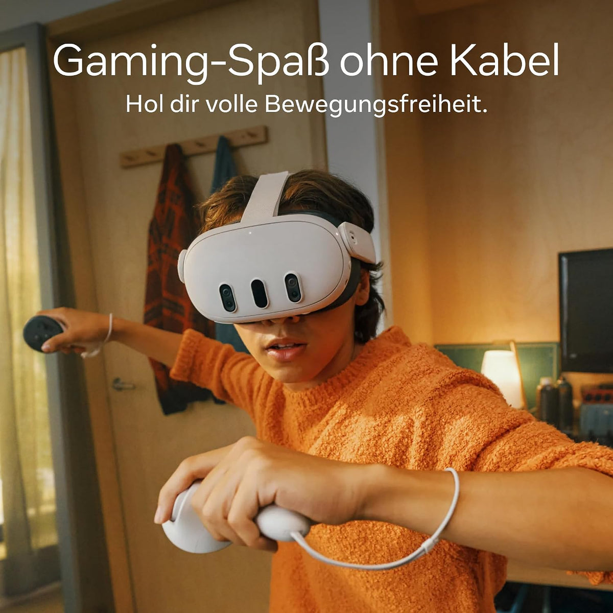 Meta Quest 3 512 GB | VR-Headset – 30 % höhere Auflösung – Doppelte Grafikleistung – Virtual Reality ohne Kabel – Gorilla Tag Cardboard Monkenaut Bundle – Amazon Exclusive
