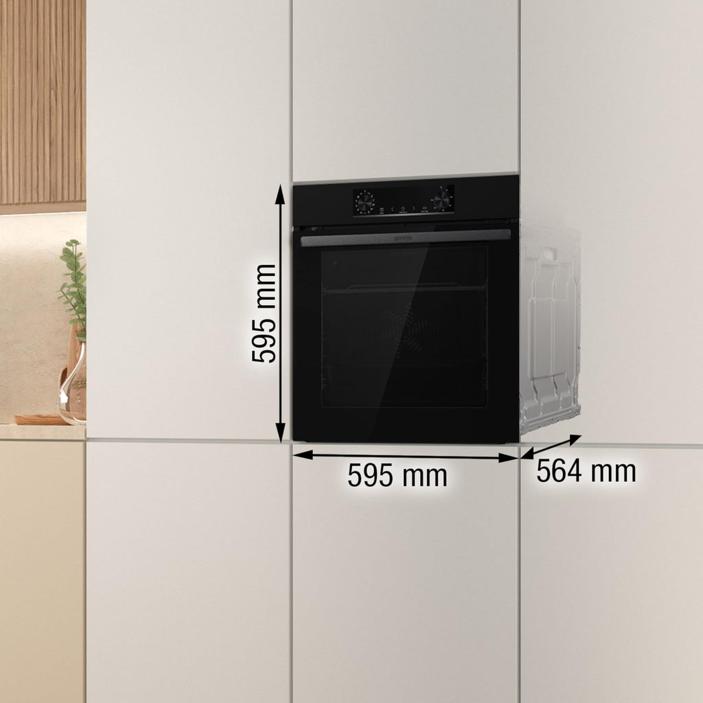 Gorenje BOA6737AO1X Einbaubackofen / 73 Liter/BigSpace/Heißluft / 250° maximale Ofentemperatur/EcoClean-Email / 2fach verglast / 9 Funktionen/EEK: A/Minimale Einbaumaße (HxBxT): 60x 56x 58 cm
