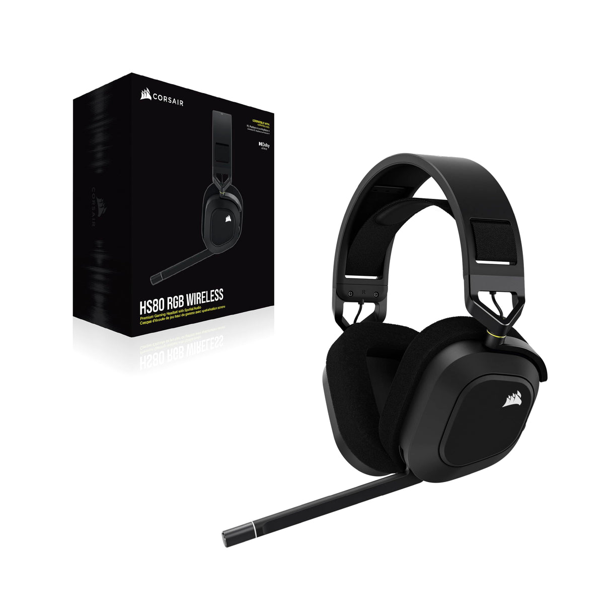 Corsair HS80 MAX Wireless Multiplattform-Gaming-Headset – Stahlgrau