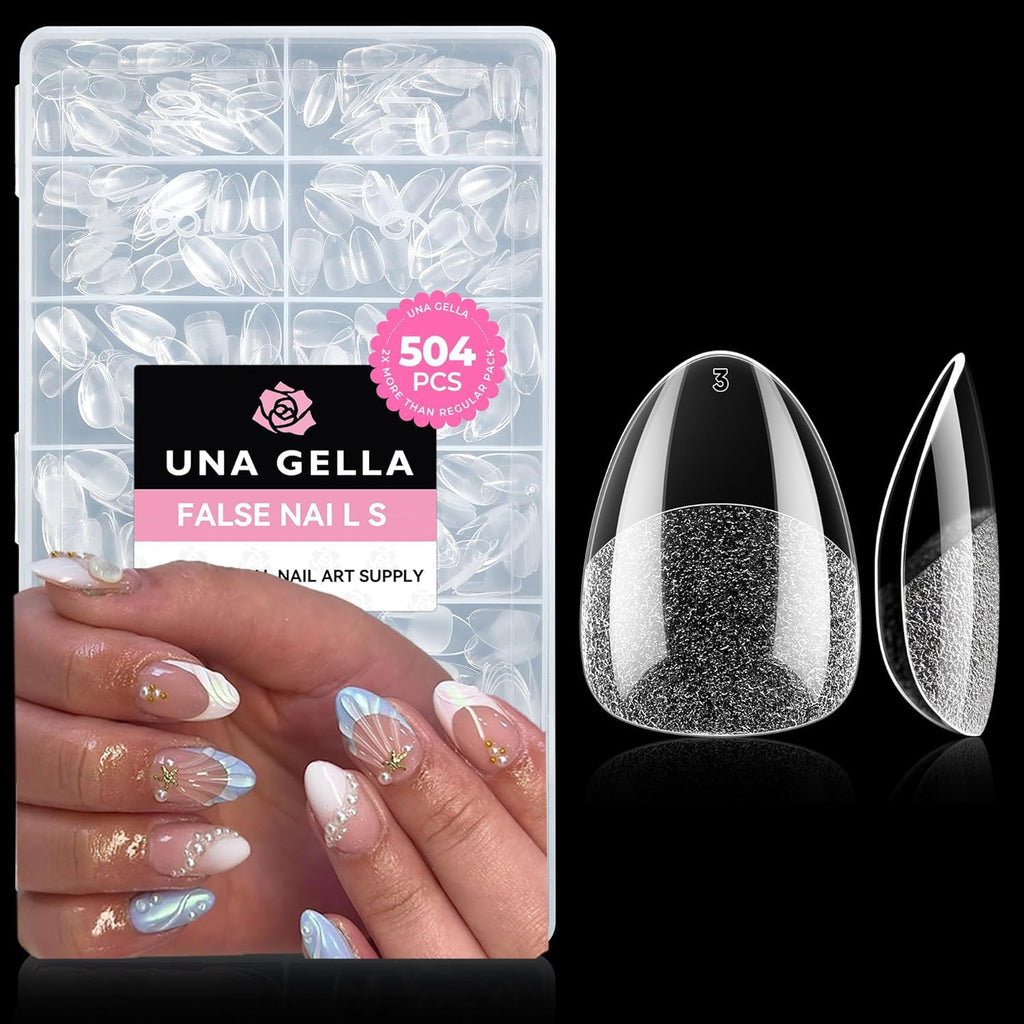UNA GELLA Kurze Mandel Nail Tips 504 Stück