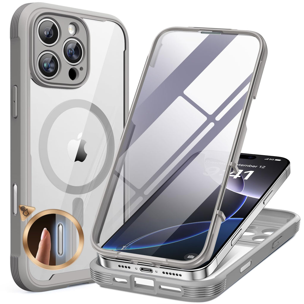 Miracase für iPhone 17 Hülle 6,3 Zoll,360 Grad Komplettschutz,Schwarz