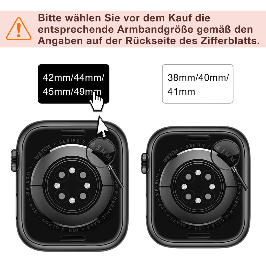 OULUOQI Edelstahl Milanaise Armband für Apple Watch 44mm 46mm 45mm 49mm