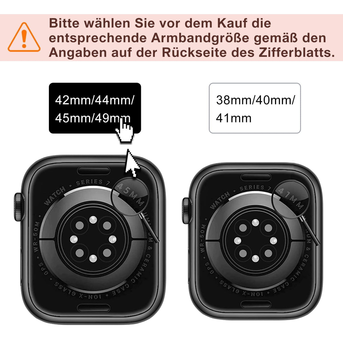 OULUOQI Edelstahl Milanaise Armband für Apple Watch 44mm 46mm 45mm 49mm