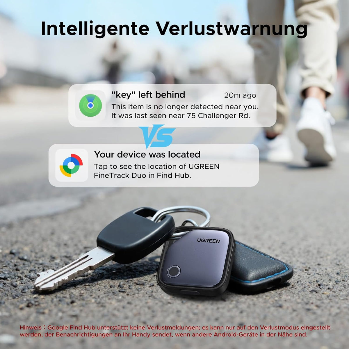 UGREEN FineTrack Duo 4 Pack GPS Tracker für iOS & Android mit USB C Laden