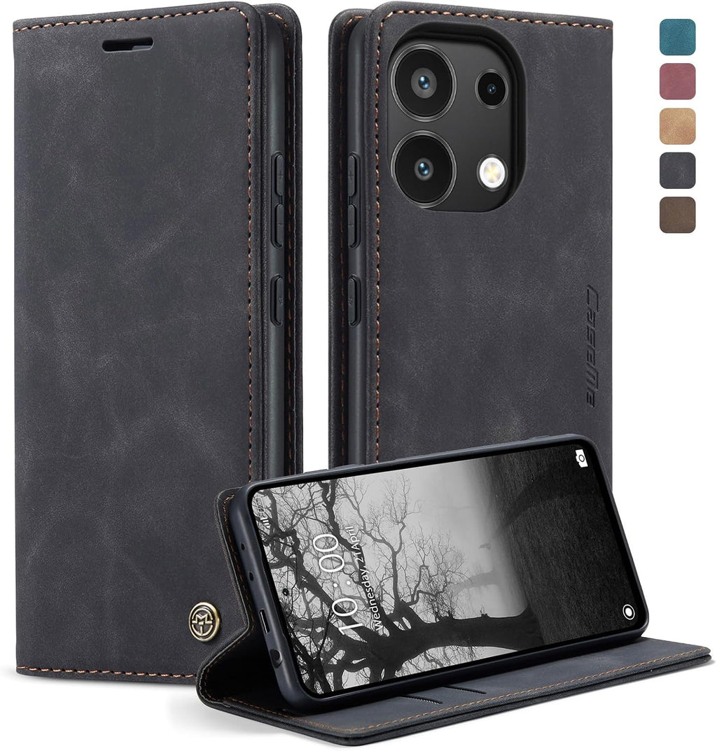 Handyhülle für Honor Magic 6 Pro hülle Premium PU klapphülle RFID Lederhülle Faltbare Schutzhülle Kartenfach Standfunktion Handytasche hülle Honor Magic 6 Pro 5G - Schwarz