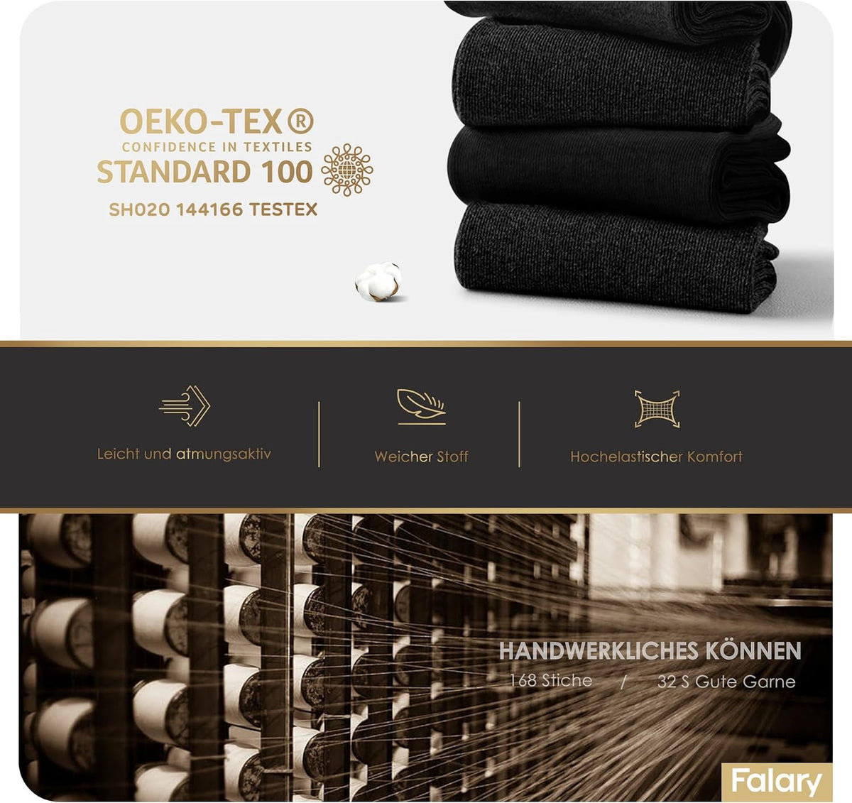 FALARY 12 Paar Socken Herren Damen Baumwolle Herrensocken Schwarz Weiß Sport Socks Atmungsaktive