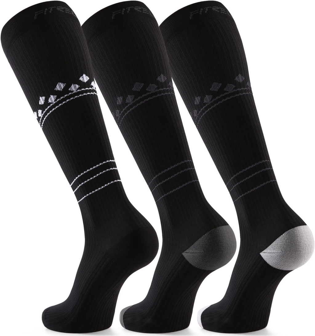 FITRELL 3 Pairs Compression Socks for Women and Men 20-30mmHg-Circulation Support Socks