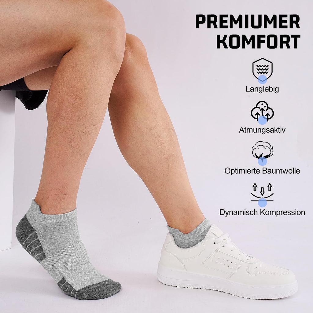 Sneaker Socken Herren Damen 10/20 Paar – Atmungsaktive Sportsocken
