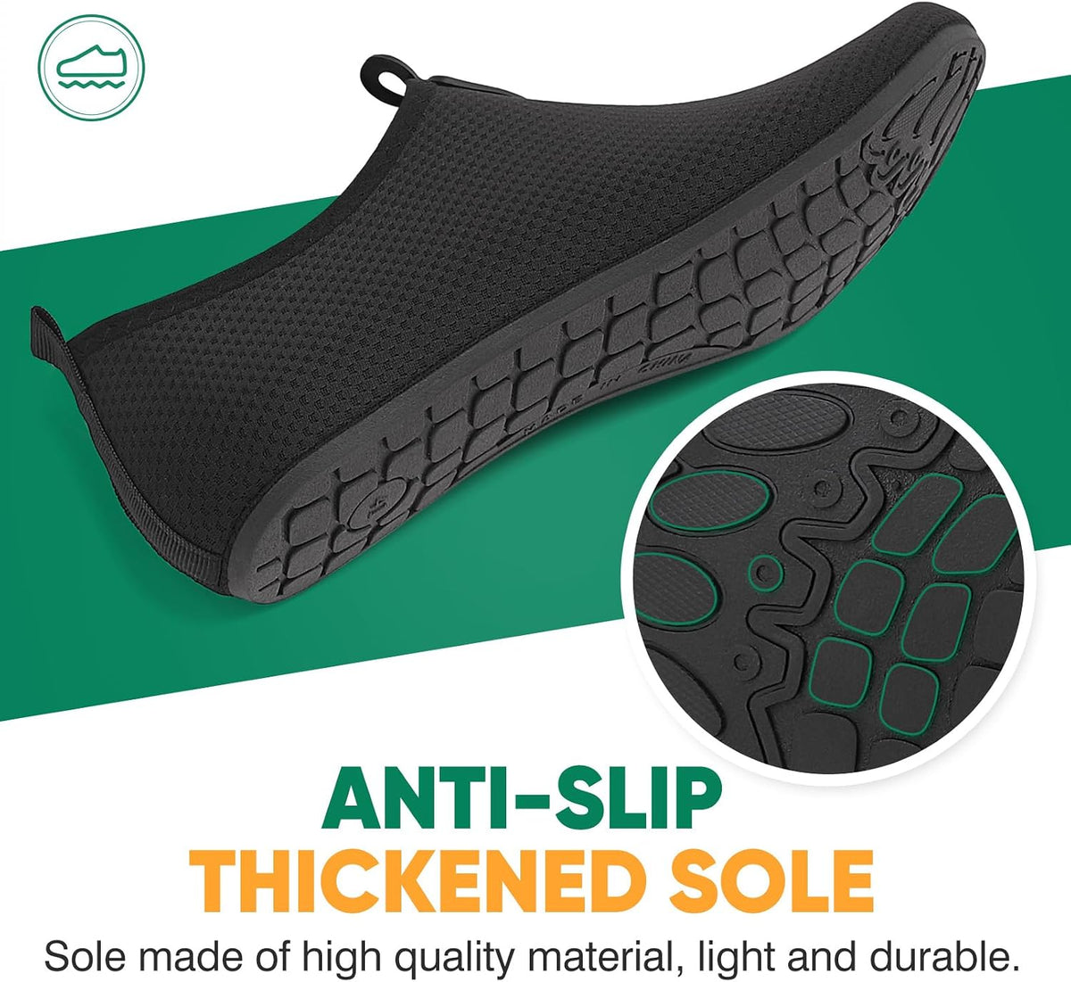 Water Shoes for Women Men Quick-Dry Beach Swim Socks with Non-Slip Sole
