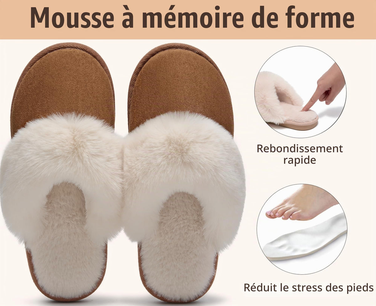 Misolin Chaussons Femme Homme Hiver Chaudes Maison Mémoire Mousse Pantoufle