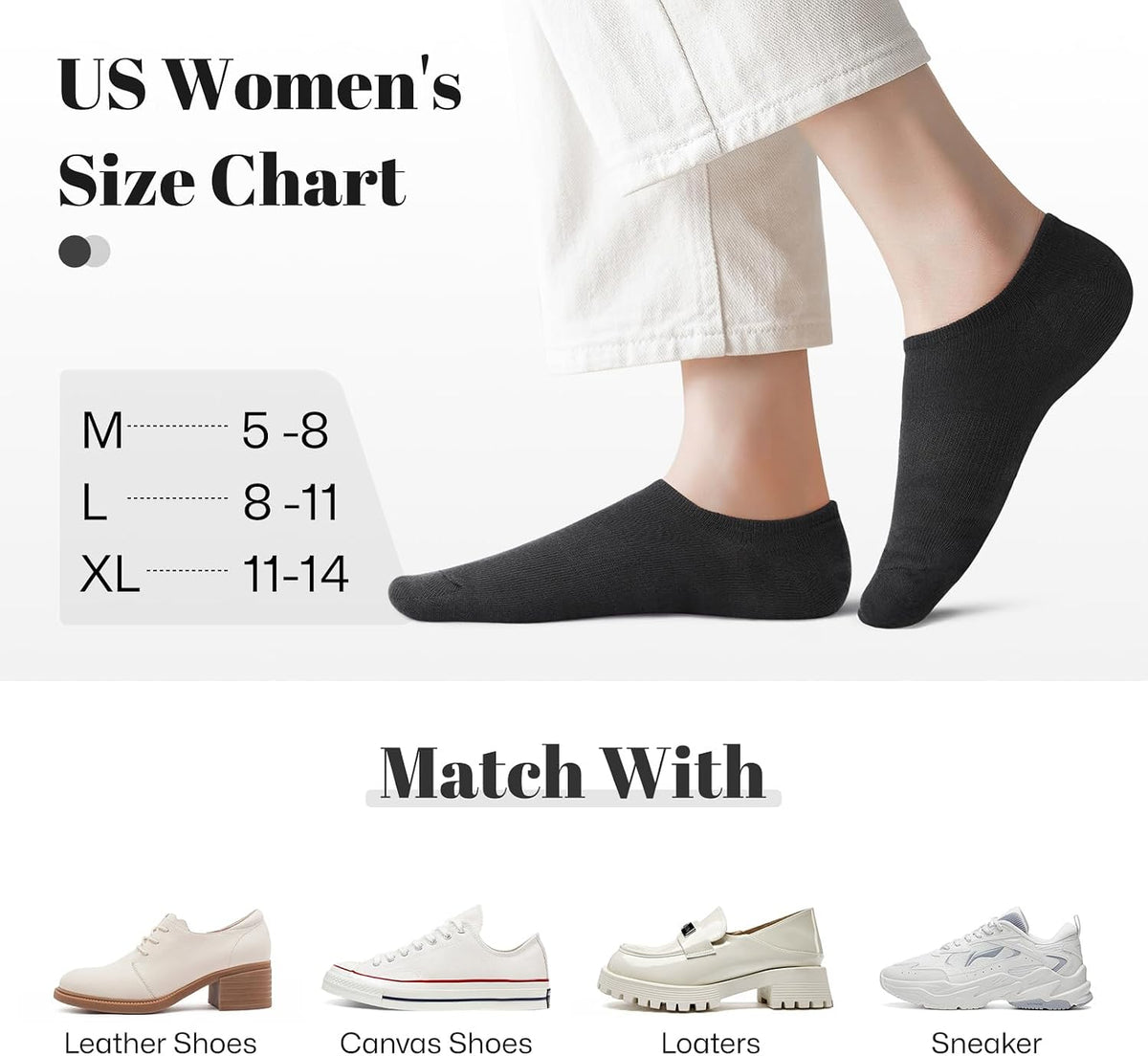 Wernies No Show Socks Women Low Cut Ankle Socks Non Slip 4/8 Pairs
