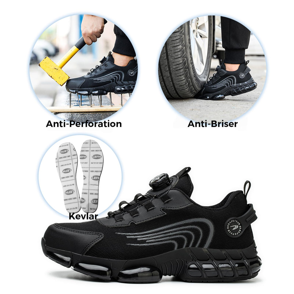 Chaussures de Sécurité Hommes Femmes Basket Respirante Antidérapante Légère Travail avec Embout en Acier 36-46 EU