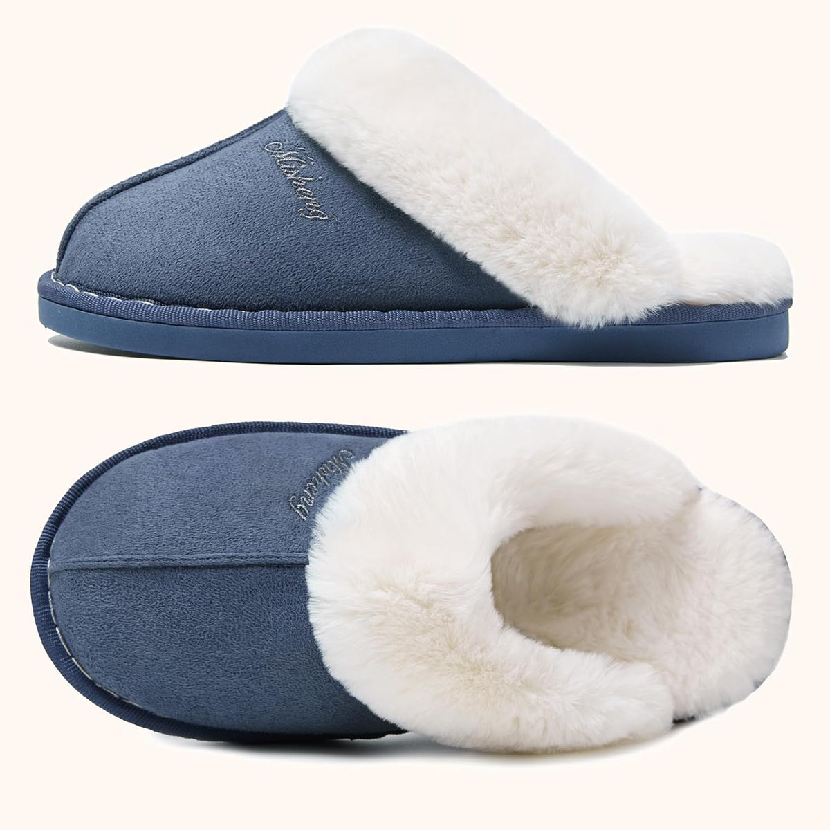 Misolin Damen Herren Hausschuhe Winter Warme Pantoffeln mit Memory-Schaum