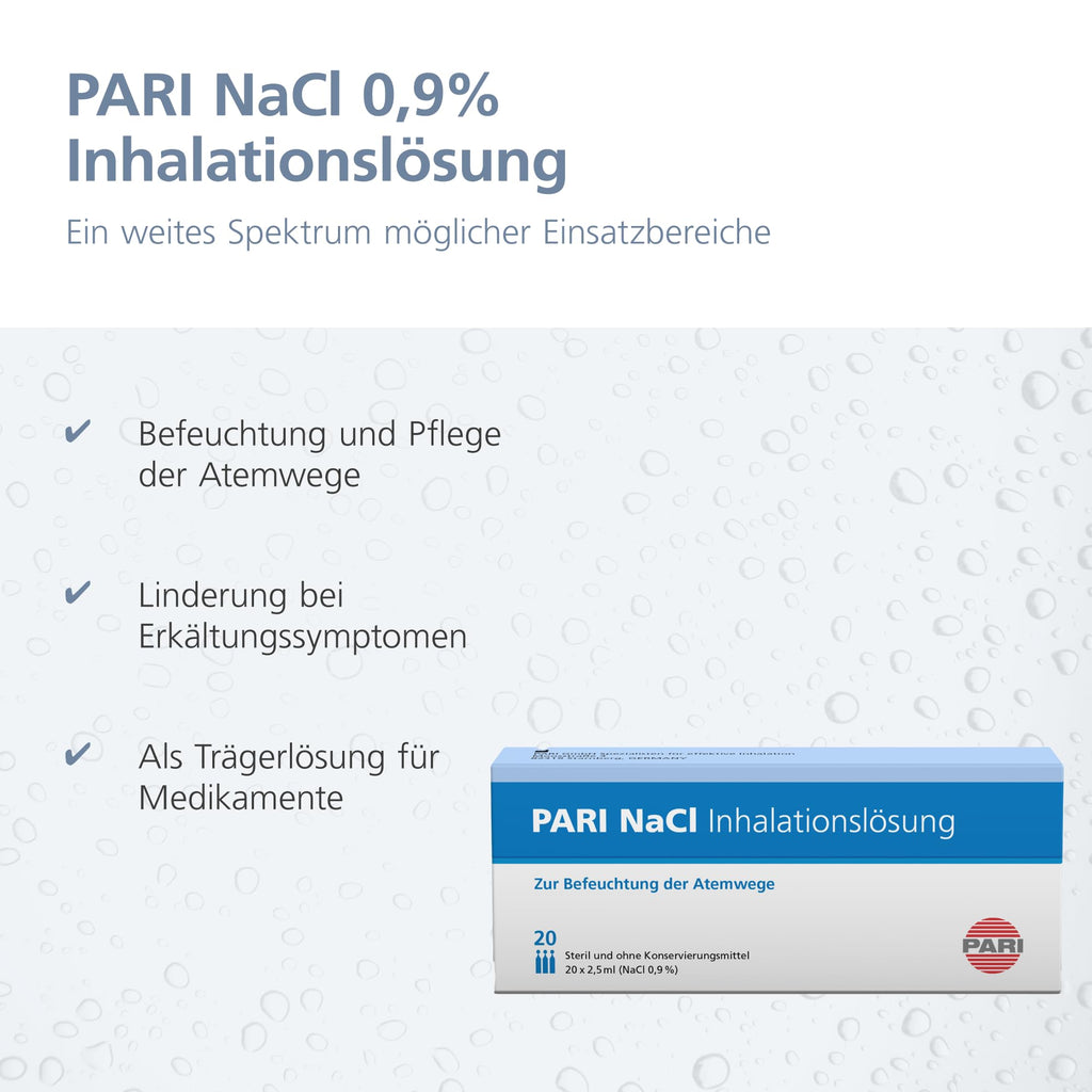 PARI NaCl 0,9% Inhalationslösung - isoton (0,9% Kochsalz),60 x 2,5 ml