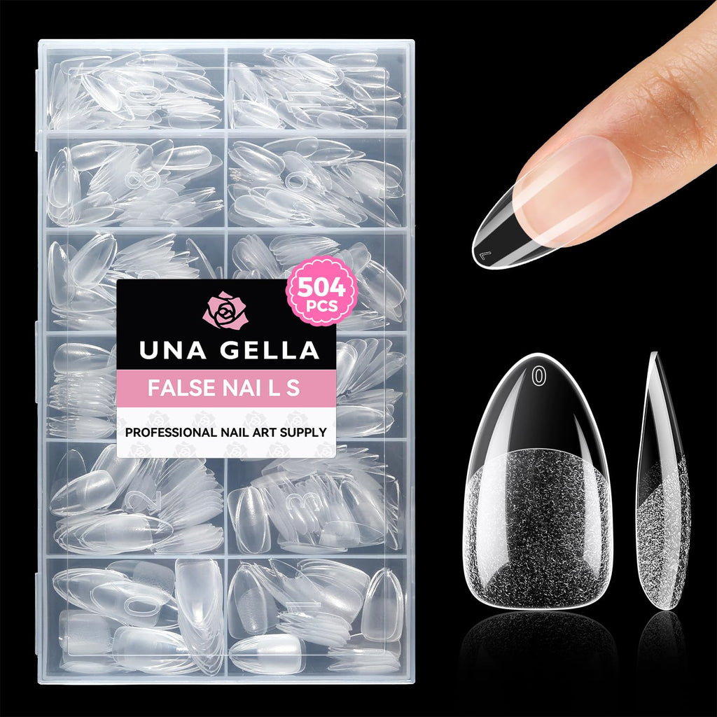 UNA GELLA Kurze Mandel Nail Tips 504 Stück