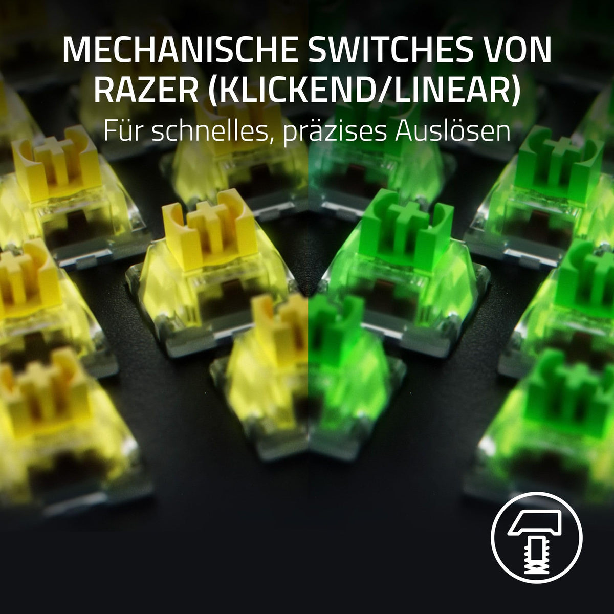 Razer BlackWidow V4 - Mechanische Gaming-Tastatur Chroma RGB (Mechanische Yellow Switches, 6 eigene Makro-Tasten, Doubleshot-ABS-Tastenkappen) QWERTZ DE-Layout | Schwarz