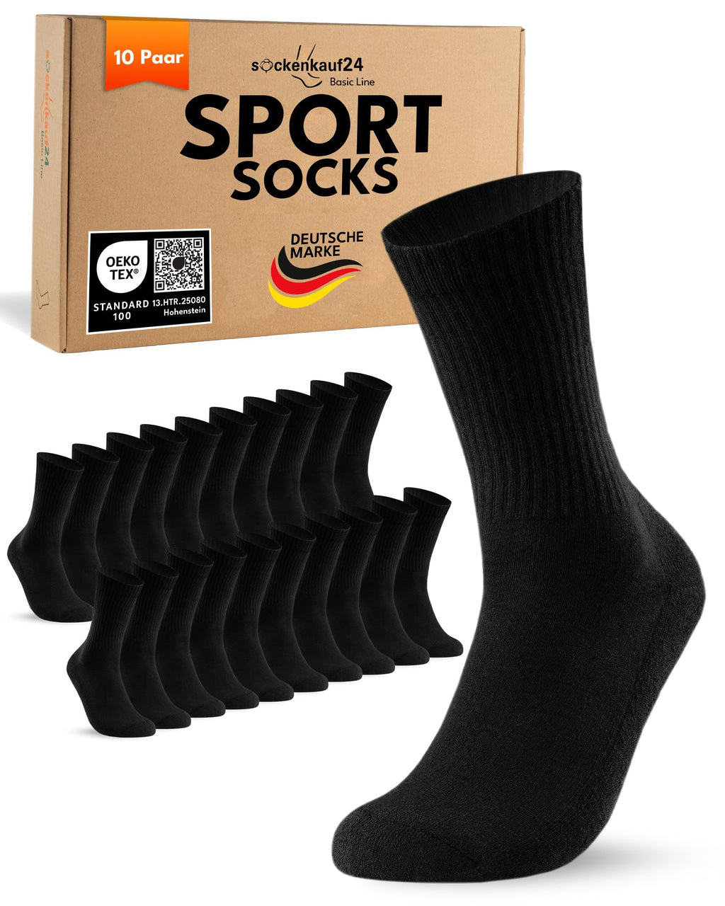 10 Paar Sportsocken Tennissocken Herren Damen Atmungsaktive Crew Socken Baumwolle