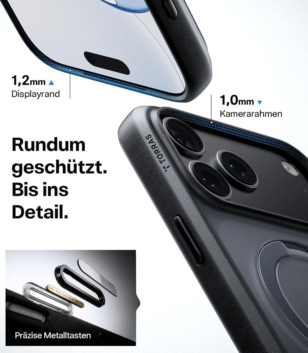 TORRAS Ostand Q3 Spin für iPhone 18 Pro Hülle für MagSafe 360°Stand Schwarz