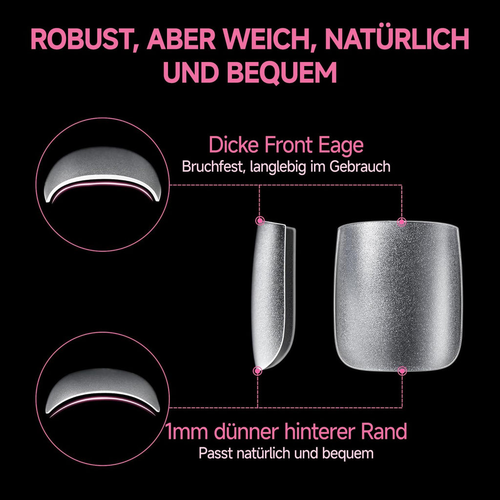 UNA GELLA Kurze Mandel Nail Tips 504 Stück
